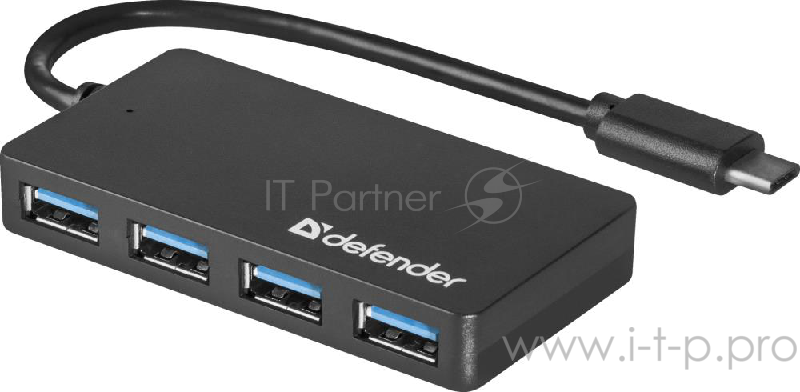 Контроллер DEFENDER Универсальный USB разветвитель Quadro Transfer USB3.1 TYPE C - USB3.0, 4порта (83208)