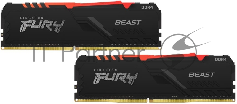 Память оперативная Kingston 32GB 3000MHz DDR4 CL15 DIMM (Kit of 2) 1Gx8 FURY Beast RGB