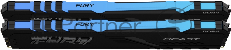Память оперативная Kingston 32GB 3000MHz DDR4 CL15 DIMM (Kit of 2) 1Gx8 FURY Beast RGB