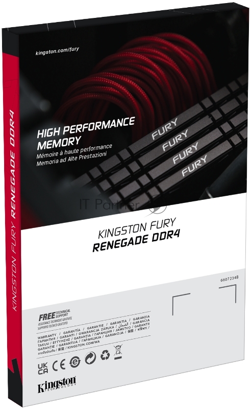 Память оперативная Kingston 32GB 3000MHz DDR4 CL15 DIMM (Kit of 2) 1Gx8 FURY Renegade Black