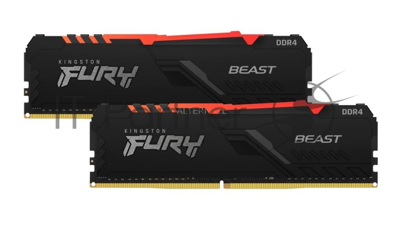 Память оперативная Kingston 32GB 3200MHz DDR4 CL16 DIMM (Kit of 2) 1Gx8 FURY Beast RGB