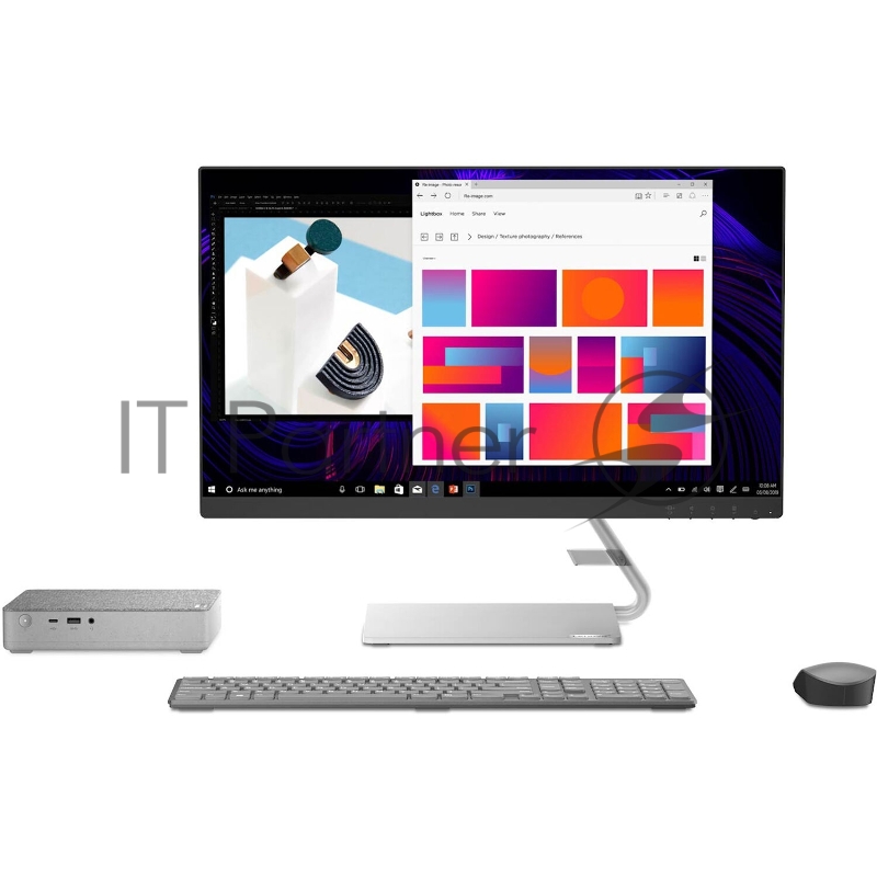 Персональный компьютер Lenovo IdeaCentre Mini 5 01IMH05 Intel Core i5 10400T(2Ghz)/4096Mb/512SSDGb/n UHD Graphics 630/BT/WiFi/war 1y/1.5kg/grey/DOS + 90W