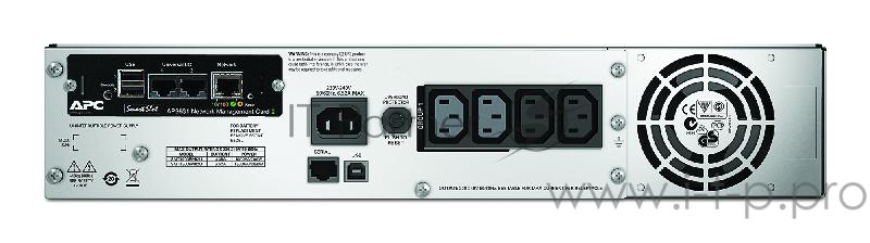 ИБП (UPS) 2U 19 RM 1500ВА APC Smart-UPS 1500VA SMT1500RMI2UNC, черный (USB, COM, LAN)