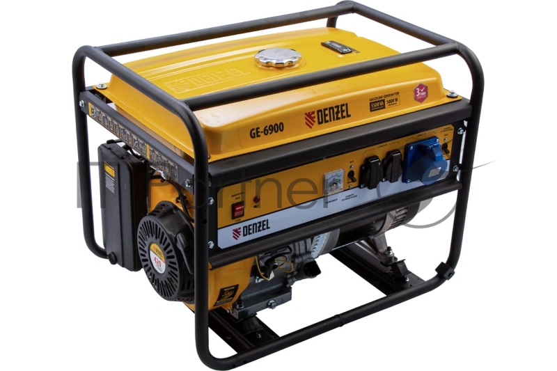 Генератор DENZEL GE 6900 бензиновый 5.5кВт 220в/50гц 25л ручной старт