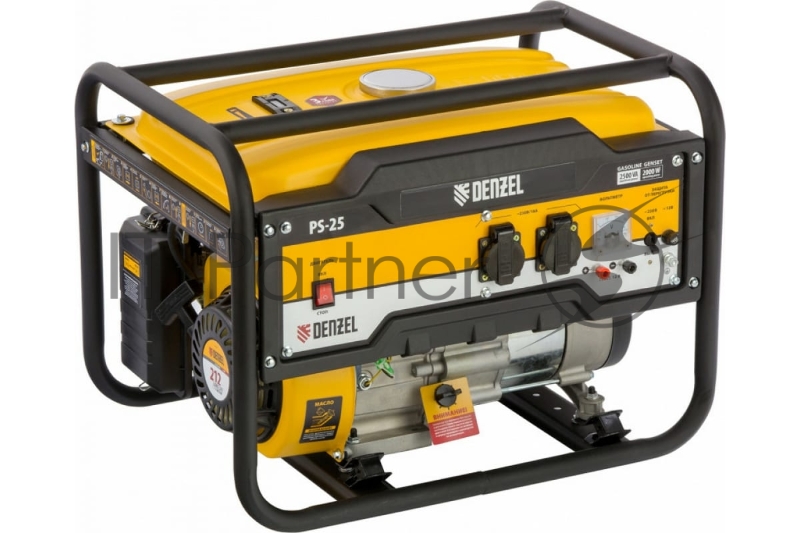Генератор бензиновый DENZEL PS 25, 2,5 кВт, 230В, 15л, ручной стартер 946814