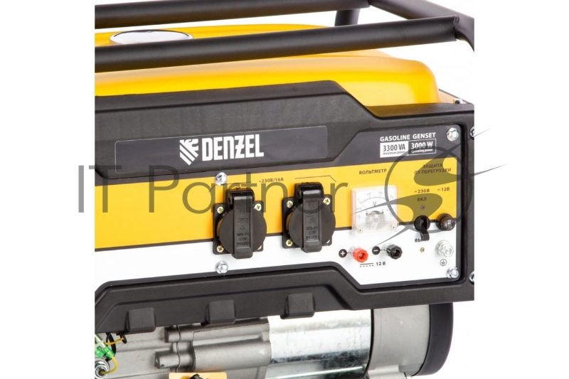 Генератор бензиновый DENZEL PS 33, 3,3 кВт, 230В, 15л, ручной стартер 946834