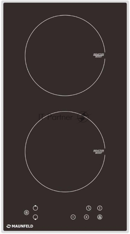 Электрическая индукционная панель MAUNFELD EVI.292-BK Электрическая индукционная панель MAUNFELD EVI.292-BK/ домино, индукция, 30см, 2 конфорки, черная