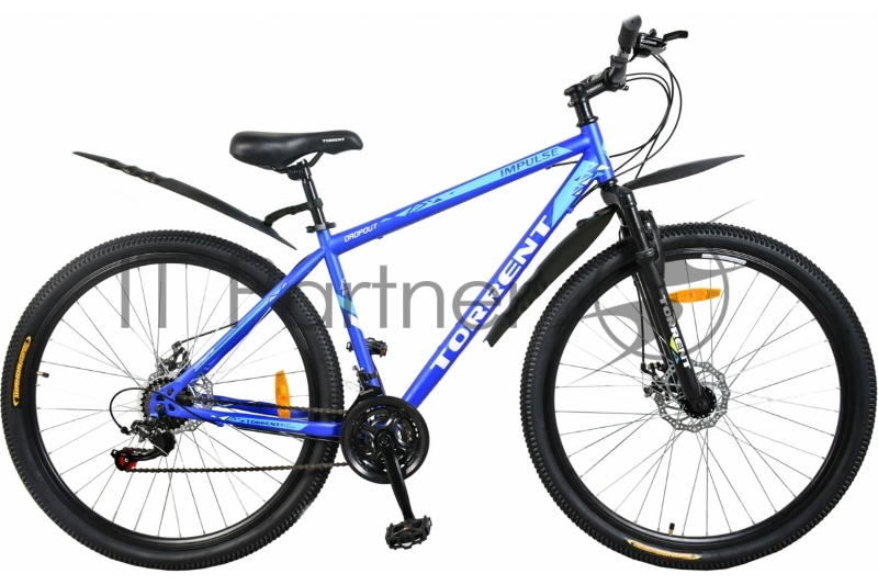 Велосипед Torrent Impulse (рама СТАЛЬ 18, внедорожный, 21 скорость, SHIMANO, колеса 29д)29 / 18 сталь/ Матовый синий