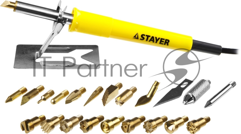 Выжигатель-ручка STAYER 45227 professional 3в1 с набором насадок 20шт