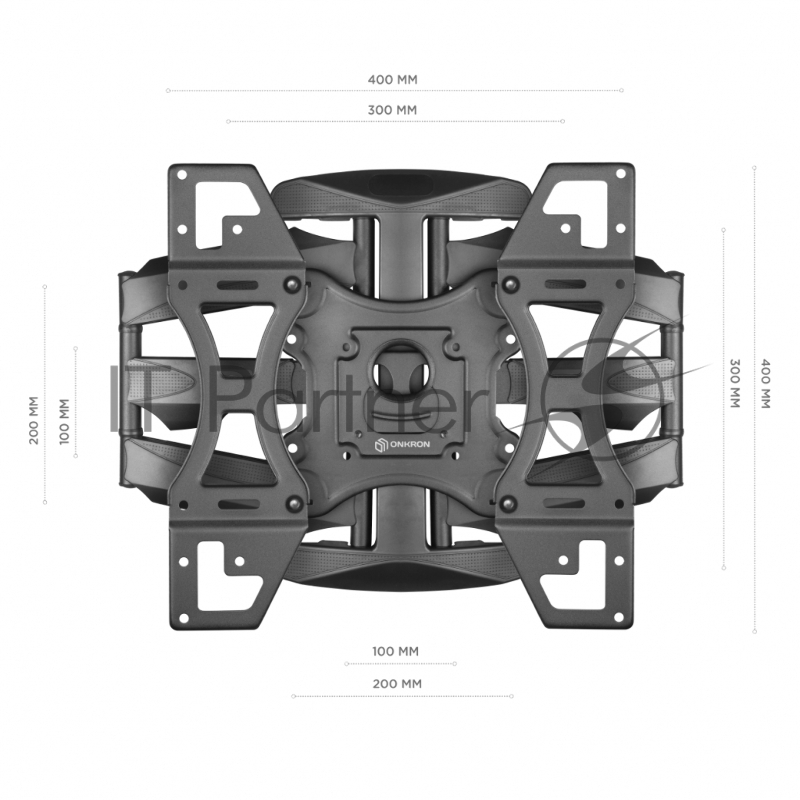 Кронштейн ONKRON Кронштейн ONKRON/ 32-60 макс 400*400, наклон -5°/+8° поворот ±140° Макс нагрузка 45,5кг, от стены 49-491мм, черный