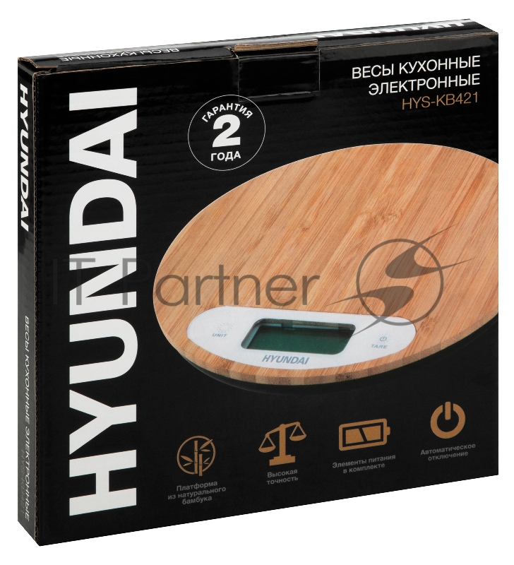Весы кухонные электронные Hyundai HYS-KB421 макс.вес:5кг бамбук