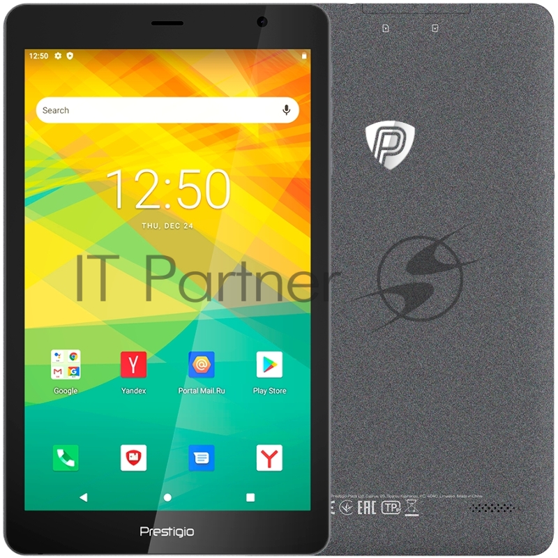 Планшет Prestigio Node A8, 8 (800*1280) IPS, Android 10 (Go edition), up to 1.3GHz Quad Core Spreadtrum SC7731e CPU, 1GB + 32GB, BT 4.2 Low energy, WiFi 802.11 b/g/n, 0.3MP front cam + 2.0MP rear cam, Micro USB, microSD card slot, Single SIM, have ca