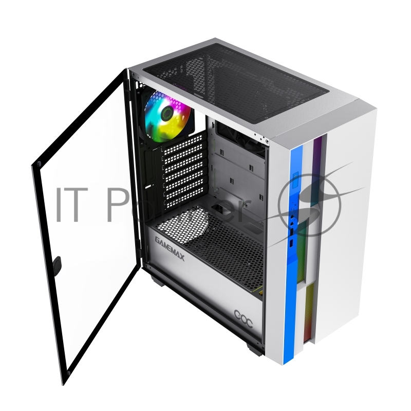 Корпус GameMax Brufen C3 WB без БП, MidiT, ATX, Бело-гол, Зак. стекл., USB 3.0, 1*120 1*140мм вент.