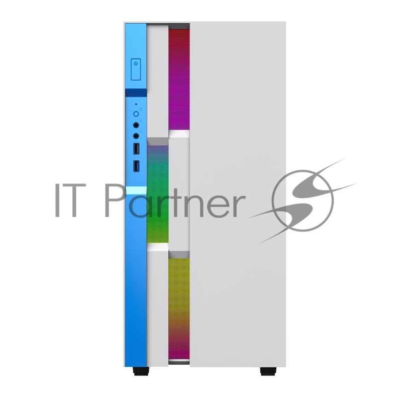 Корпус GameMax Brufen C3 WB без БП, MidiT, ATX, Бело-гол, Зак. стекл., USB 3.0, 1*120 1*140мм вент.