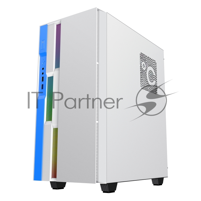 Корпус GameMax Brufen C3 WB без БП, MidiT, ATX, Бело-гол, Зак. стекл., USB 3.0, 1*120 1*140мм вент.