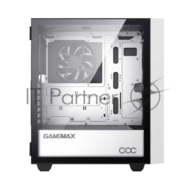 Корпус GameMax Brufen C3 WB без БП, MidiT, ATX, Бело-гол, Зак. стекл., USB 3.0, 1*120 1*140мм вент.