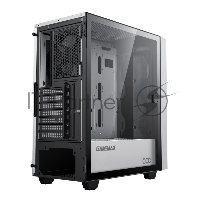 Корпус GameMax Brufen C3 WB без БП, MidiT, ATX, Бело-гол, Зак. стекл., USB 3.0, 1*120 1*140мм вент.