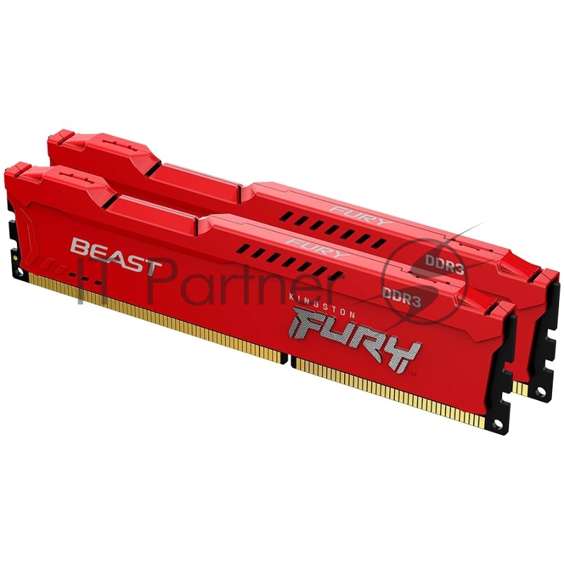 Модуль памяти Kingston DRAM 8GB 1600MHz DDR3 CL10 DIMM (Kit of 2) FURY Beast Red EAN: 740617318166