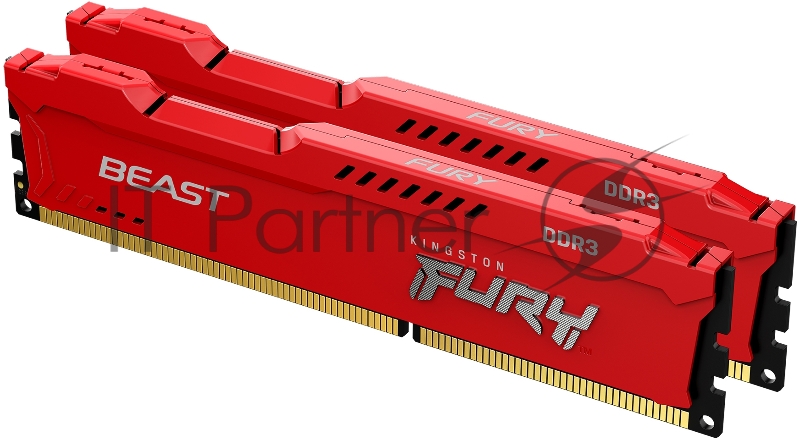Модуль памяти Kingston DRAM 8GB 1600MHz DDR3 CL10 DIMM (Kit of 2) FURY Beast Red EAN: 740617318166