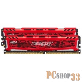 Модуль памяти Crucial DDR4 DIMM 16GB Kit 2x8Gb BLS2C8G4D26BFSE {PC4-21300, 2666MHz, CL16, Ballistix}
