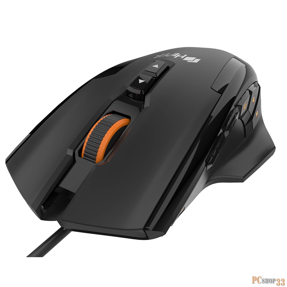 Игровая мышь черная HIPER Solatris QM-3 (USB, 12 кнопок, 10800 dpi, регулировка веса, USB кабель 1.8м)