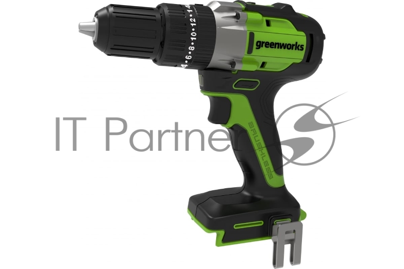 Дрель-шуруповерт аккумуляторная Greenworks GD24DD60, 24V, бесщеточная, без АКБ и ЗУ (3704107)