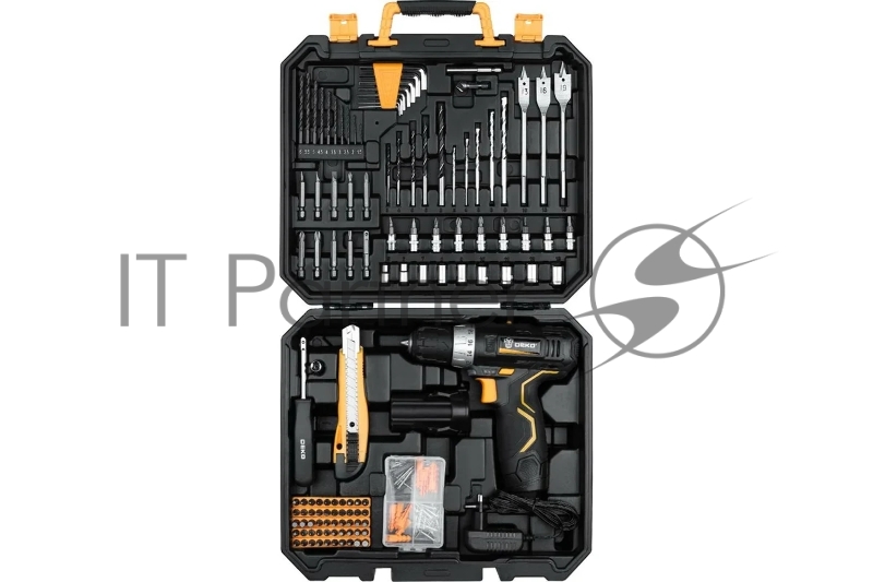 Аккумуляторная дрель 12В + набор 193 аксессуара в кейсе DEKO GCD12DU3 063-4138