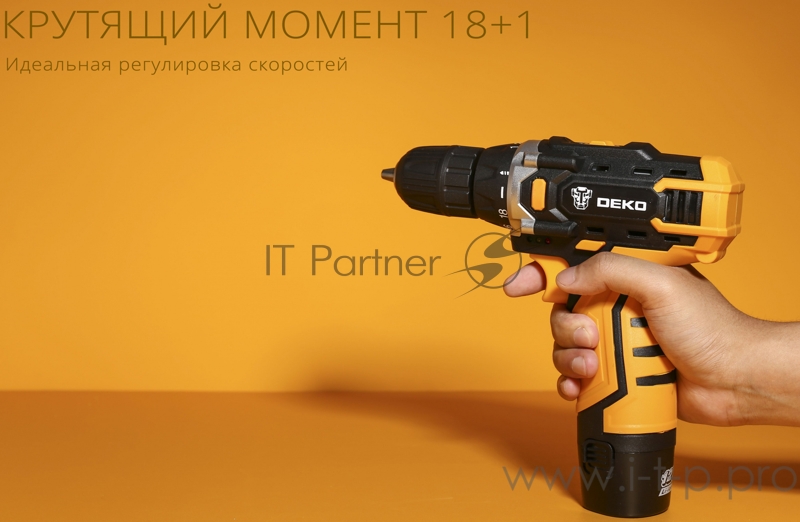 Аккумуляторная дрель DEKO DKCD12FU-Li в кейсе + набор инструментов для дома 104 шт, 12В, 1x2.0 Ач,