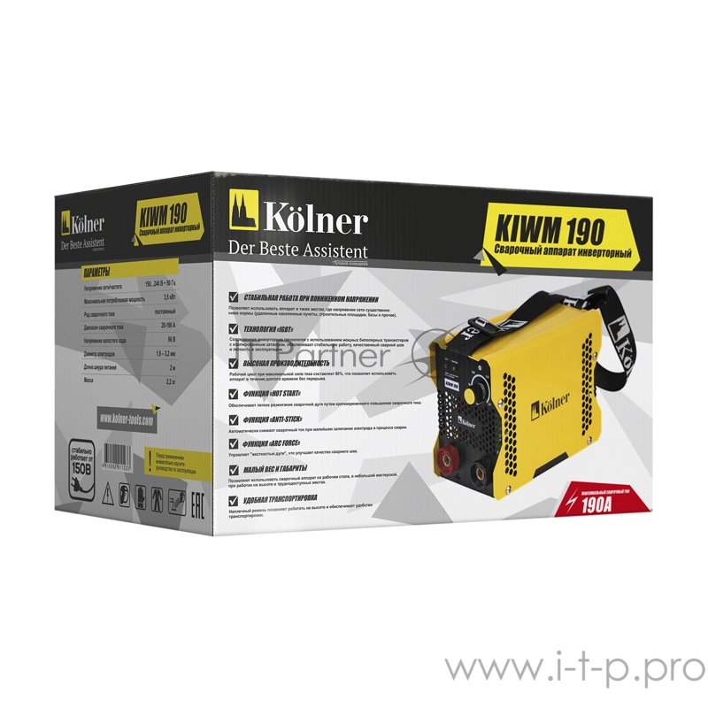 Сварочный аппарат инверторный Kolner KIWM 190