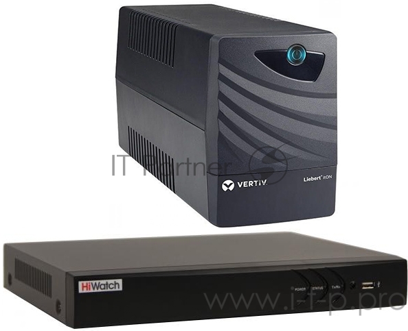 16-ти канальный IP-регистратор c 16-ю PoE интерфейсами, Видеовход: 16 IP@8Мп Аудиовход: 1 канал RCA Видеовыход: 1 VGA и 1 HDMI до 4К Аудиовыход 1 канал RCA Видеосжатие H.265+/H.265/H.264+/H.264 c источником бесперебойного питания 600 VA 16-ти канал