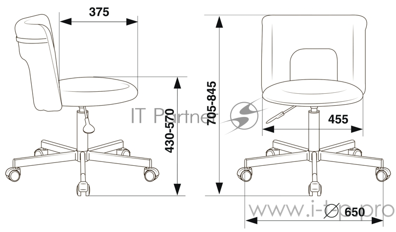 Кресло Бюрократ KF-1M черный 26-28 крестовина металл черный