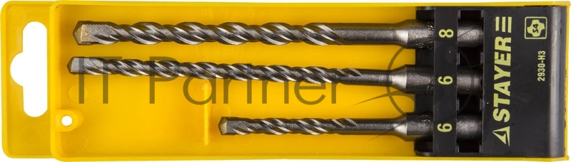 Набор буров STAYER PROFI 2930-H3 по бетону, хвостовик SDS-Plus, 6х110 6х160 8х160мм 3шт