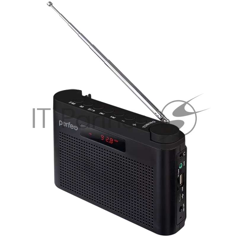 Радиоприемник Perfeo цифровой ТАЙГА FM+ 66-108МГц/ MP3/ встроенный аккум,USB/ черный (I70BK) (PF_C4939)