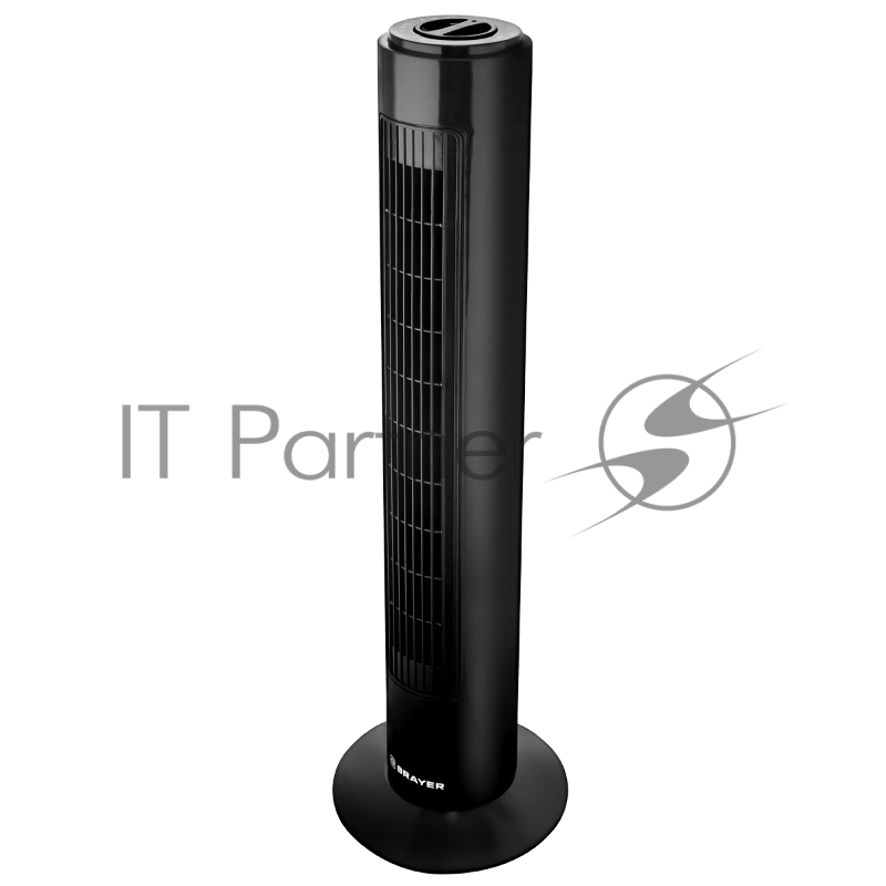 Колонный вентилятор BRAYER BR4952BK, механич.упр., вращение 90°, мощность 50Вт, защита от перегрева