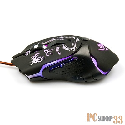 Мышь MOG-25U Nakatomi Gaming mouse - игровая, 6 кнопок + ролик, 7-ми цветная подсветка, USB, черная
