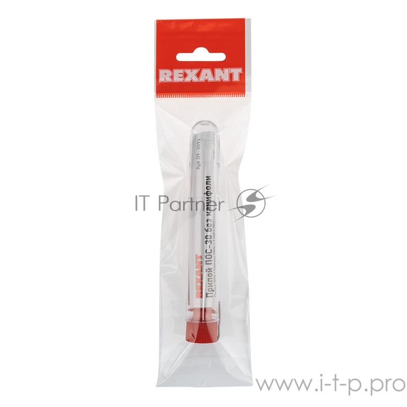 Припой без канифоли ПОС-30 REXANT, 10 г, Ø1.0 мм, (олово 30%, свинец 70%), колба