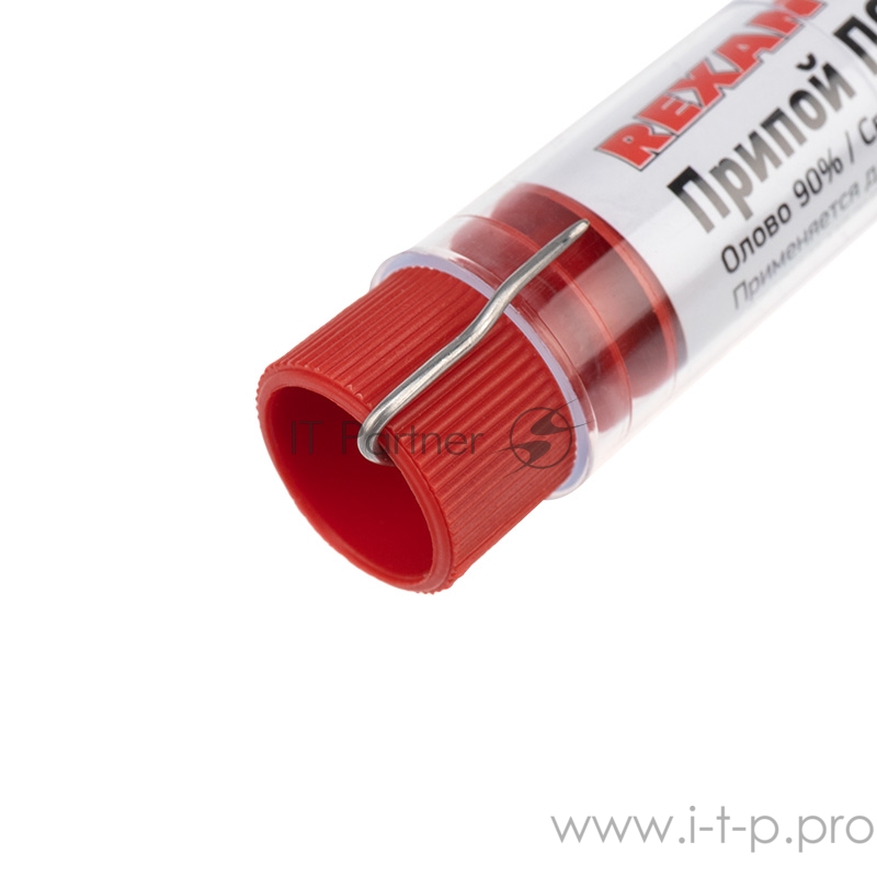 Припой без канифоли ПОС-40 REXANT, 10 г, Ø1.0 мм, (олово 40%, свинец 60%), колба