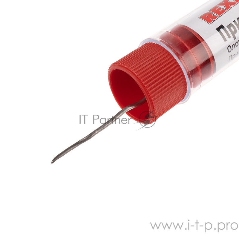 Припой без канифоли ПОС-90 REXANT, 10 г, Ø1.0 мм, (олово 90%, свинец 10%), колба