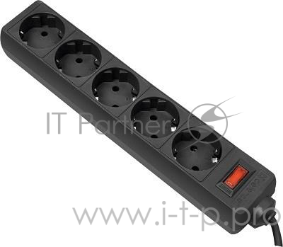 Сетевой фильтр Defender Фильтр ES, 3.0м, 5 розеток, черный 99485