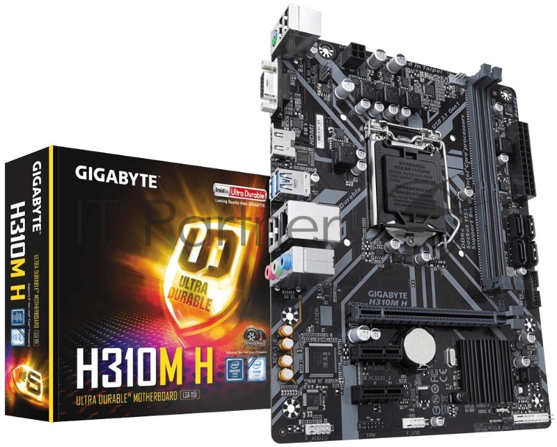 Материнская плата GIGABYTE H310M H REV1.0 LGA1151 H310 PCI-E Dsub+DVI+HDMI GbLAN SATA 2DDR4 MicroATX