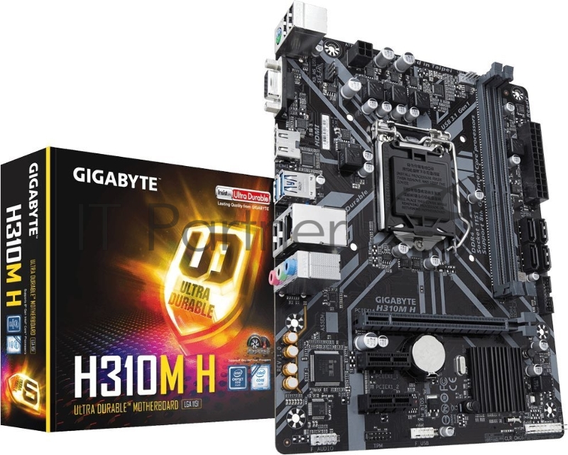 Материнская плата GIGABYTE H310M H REV1.0 LGA1151 H310 PCI-E Dsub+DVI+HDMI GbLAN SATA 2DDR4 MicroATX