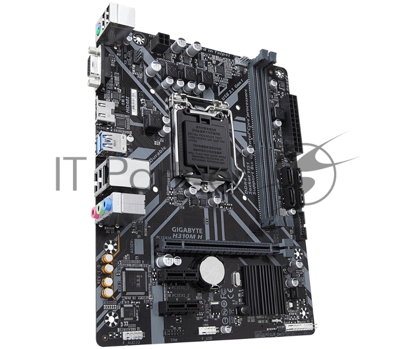 Материнская плата GIGABYTE H310M H REV1.0 LGA1151 H310 PCI-E Dsub+DVI+HDMI GbLAN SATA 2DDR4 MicroATX