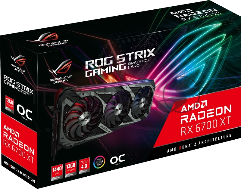 Видеокарта ASUS ROG-STRIX-RX6700XT-O12G-GAMING HDMI*1 DP*3 12G D6 90YV0G81-M0NA00