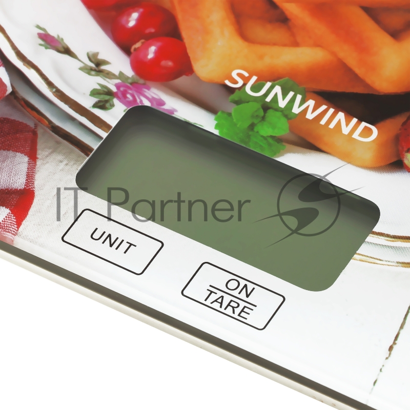 Весы кухонные электронные SunWind SWS100 макс.вес:5кг рисунок/вафли