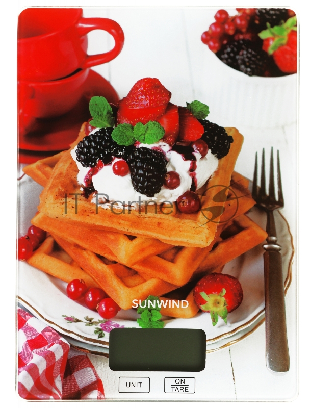 Весы кухонные электронные SunWind SWS100 макс.вес:5кг рисунок/вафли