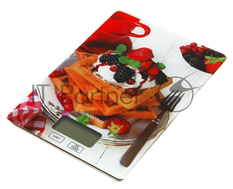 Весы кухонные электронные SunWind SWS100 макс.вес:5кг рисунок/вафли