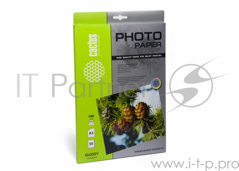 Бумага Cactus CS-GA314050 Фотобумага Cactus CS-GA314050 глянцевая А3 140 г/м2 50 листов