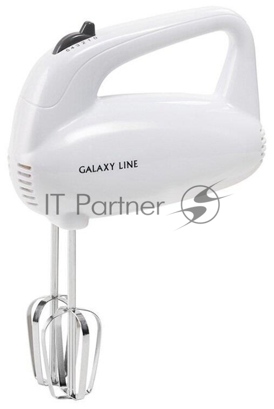 Миксер Galaxy LINE GL2217, белый(24шт) Миксер 300 Вт 5 скоростей, 2 насадки-венчика, 2 насадки для замешивания теста, кнопка для извлечения насадок, книга рецептов, 220-240 Вт,50 Гц