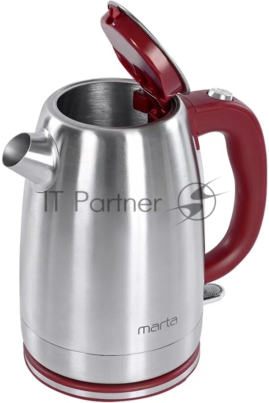 Чайник MARTA MT-4559 бордовый гранат Мощность-2250W Объем-1,7л, шкала уровня воды, автоотключение при закипании/отсутствии воды, закрытый нагревательный элемент, световой индикатор, кнопка открытия крышки