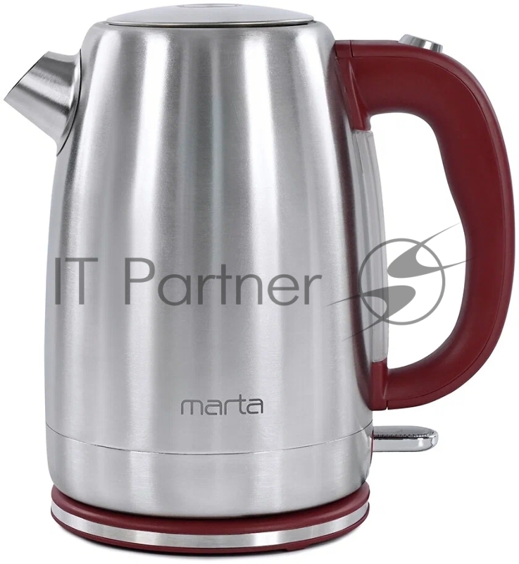 Чайник MARTA MT-4559 бордовый гранат Мощность-2250W Объем-1,7л, шкала уровня воды, автоотключение при закипании/отсутствии воды, закрытый нагревательный элемент, световой индикатор, кнопка открытия крышки